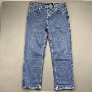 Vintage Nautica Jeans Men 38x32 Blue Cotton Heavyweight Denim Straight Workwear